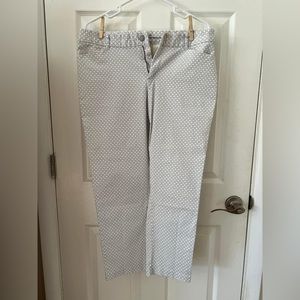Gap, white and gray geometric Slim City pant